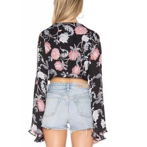 Stone Cold Fox Tops - Stone Cold Fox Floral Lace Up Top Stone Cold Fox Tops - Stone Cold Fox Floral Lace Up Top